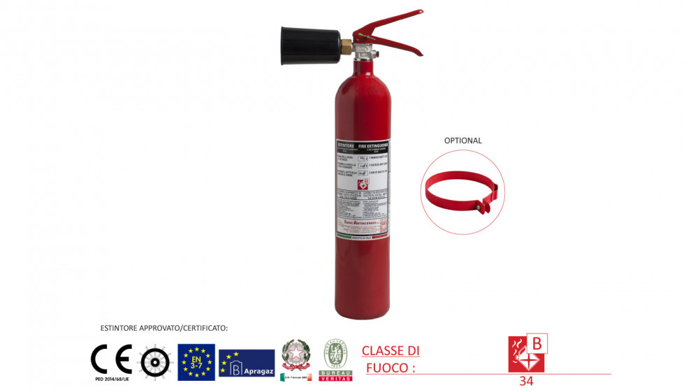 Estintore CO2 da 2 kg